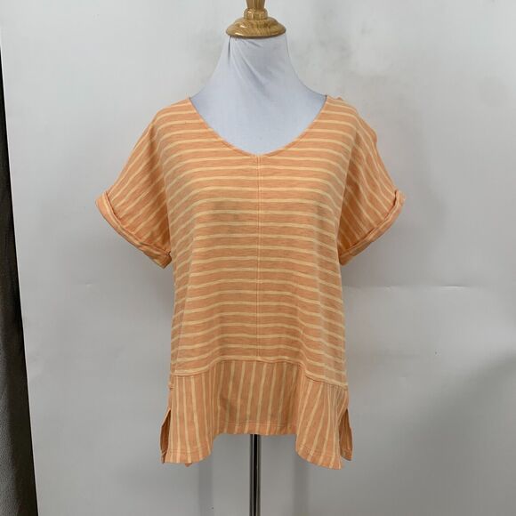 Soft Surroundings Bali Breeze Shirt Womens PM Medium Petite Cuffed V Neck Shirt - Picture 2 of 12